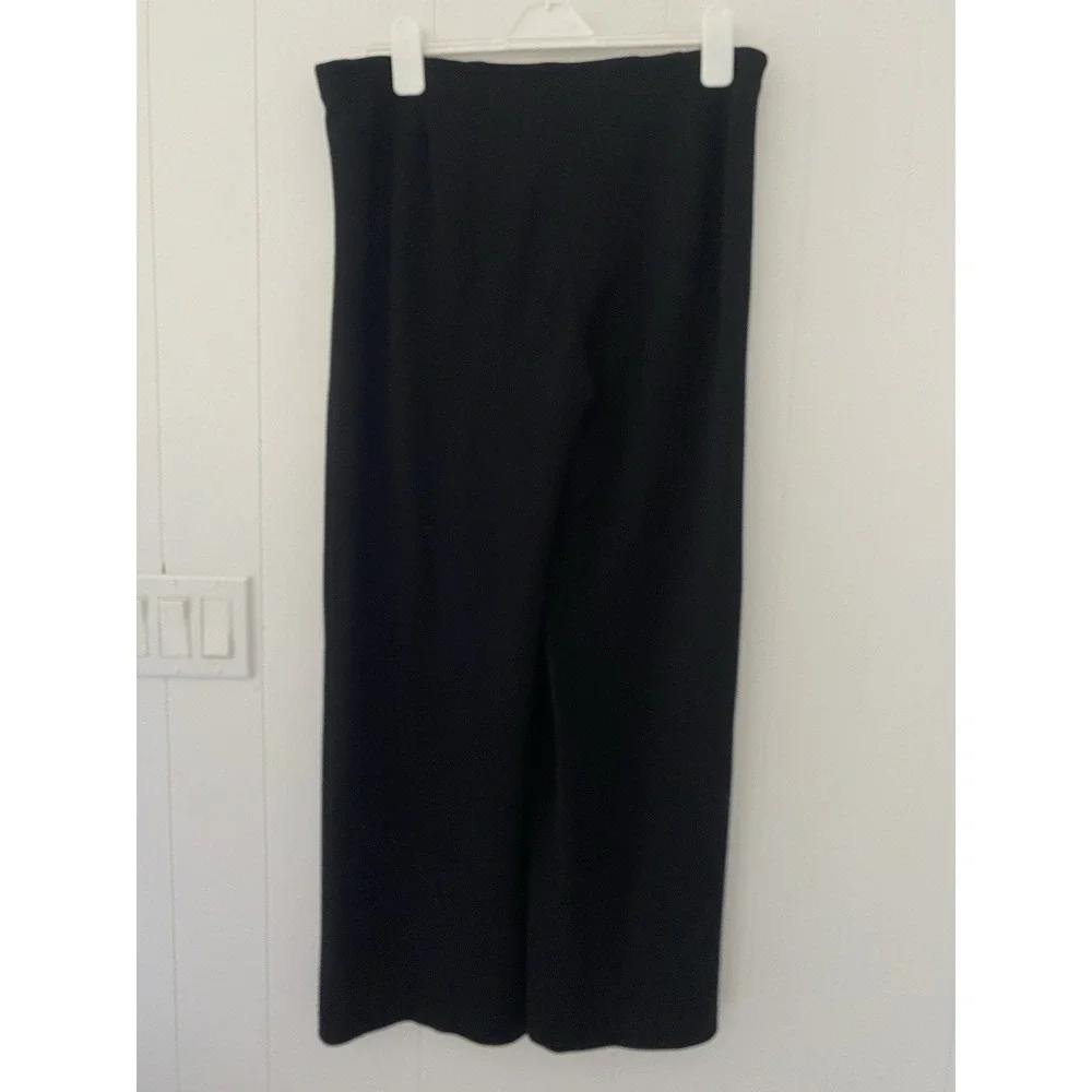 Bloomingdales Black‎ Wool Blend Dress Pants Women's Sz Medium Flat Front